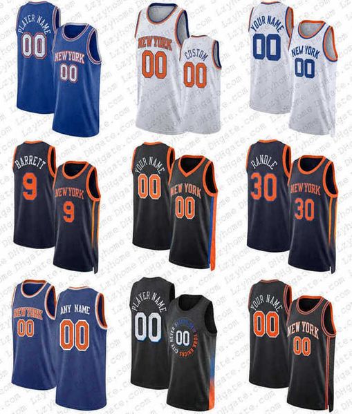 

Rj Barrett Jalen Brunson Julius Randle Custom Basketball Jersey New Yorks Obi Toppin Knick Evan Fournier, Mens