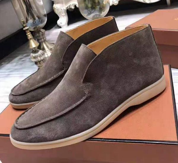

dress shoes 2023 luxury high loro shoe slipon suede real leather comfortable open walk mens lp shoes short sneakers big size 45 230522, Black