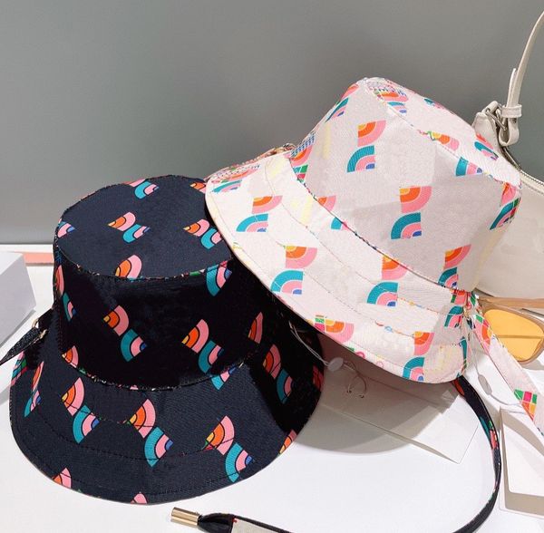 

Fashion Fisherman Hat Designer Bucket Hat Luxury Double sided Nylon Canvas Sunshade Hat for Men Women Top Double Letter Classic Beach Hat, Pink
