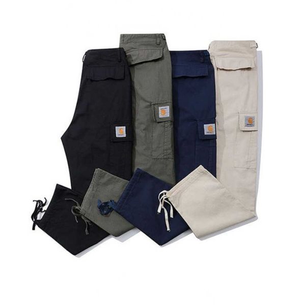 

men's pants carhart casual mens long multi-pocket workwear style sweatpants hip hop loose men pantss breathable design 64ess, Black