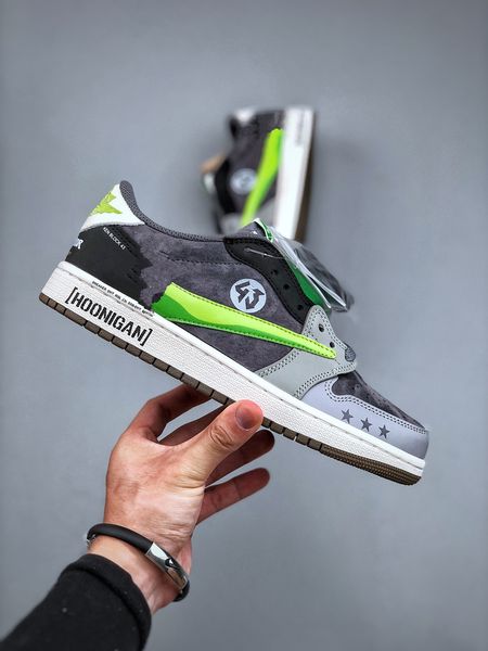

authentic jumpman 1s basketball shoes fragment x ts x ow 1 grey green man woman designer shoes sports sneakers ship with box size eu36-46