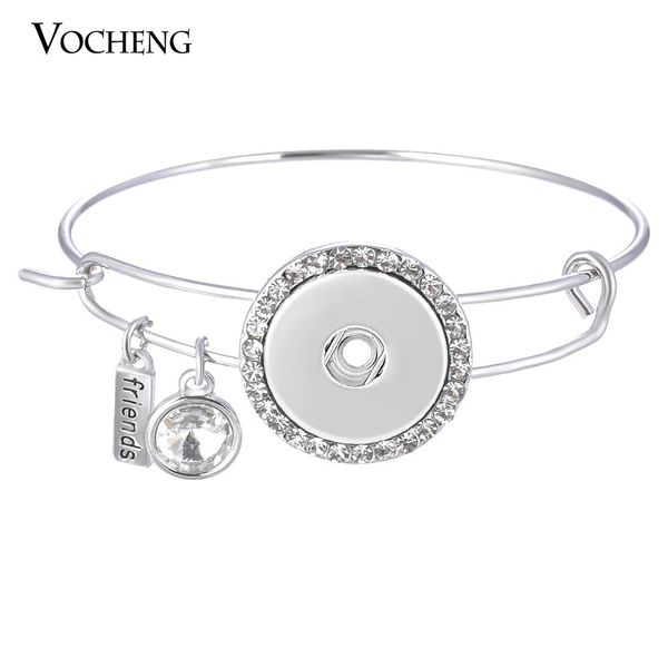 

bangle 10pcs/lot wholesale vocheng snap charms bangle 2 styles friends inlaid crystal 18mm copper metal jewelry nn515*10 ing, Black