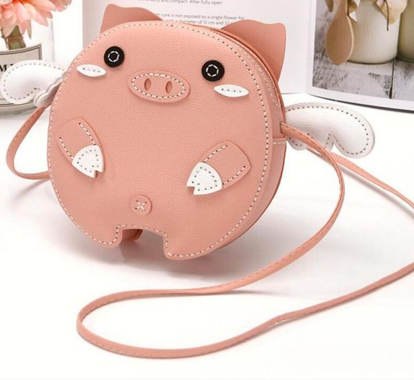 

purse lovely baby girls mini shoulder bag leather cute pig animal children coin kids small wallet kawaii clutch princesse2632440, White