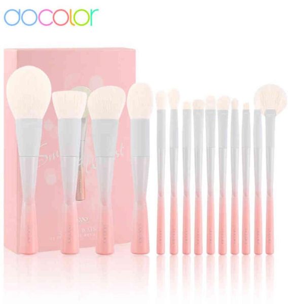 

docolor makeup brushes small waist 14pc brushes set synthetic hair foundation powder eyeshadow make up brush 2205143996934
