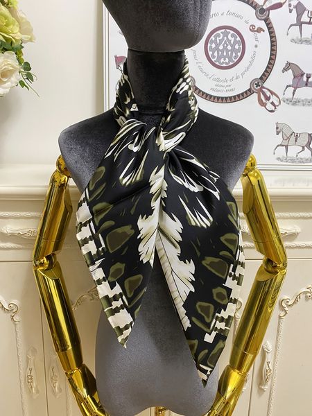 

women's square scarf scarves shawl 100% twill silk material green pint print pattern size 90cm- 90cm, Blue;gray