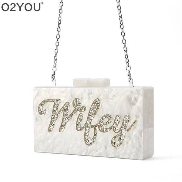 

waist bags wifey name women acrylic shell messenger shoulder bag bust crossbody money phone travel wedding party purse drop ship 230522