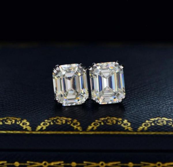 

stud classic 925 sterling silver 810mm aspen cut created moissanite diamond earrings ear studs for women wedding fine jewelry7239499, Golden;silver
