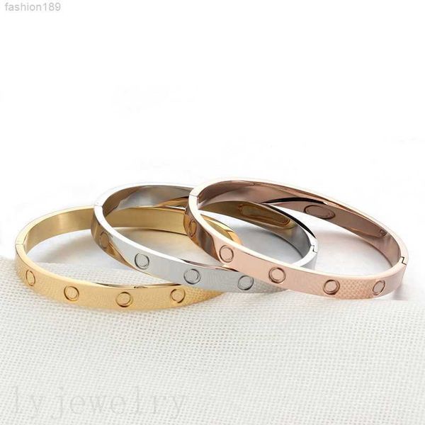 

luxury screw bracelet designer for women love bangles cjeweler silver rose gold titanium steel jewelry mens bangle never fade not allergic w, Black