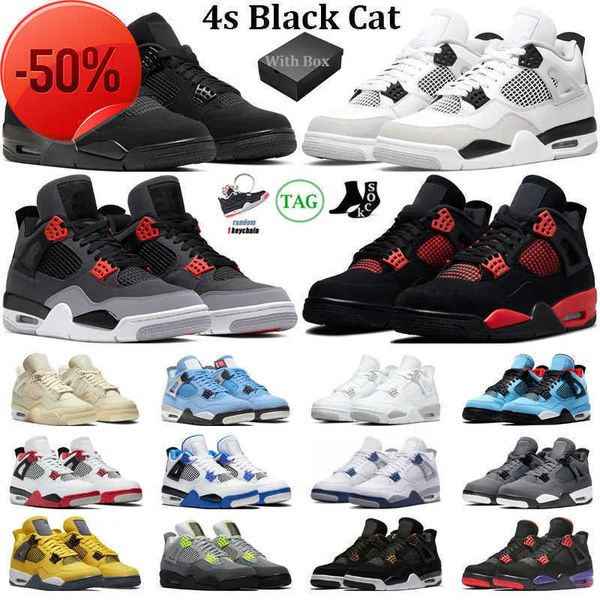 

2023 4 shoes for men women 4s military black cat sail red thunder white oreo cactus jack blue university infrared cool grey jumpman mens