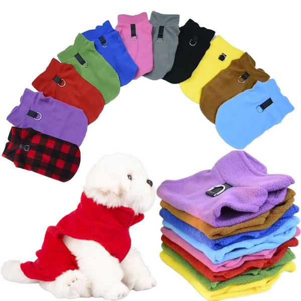 

Winter Fabric Dog Sweater with Leash Ring Fleece Vest Dog Pullover Jacket Warm Pet Dog Clothes for Puppy  Large Dogs Cat, Color