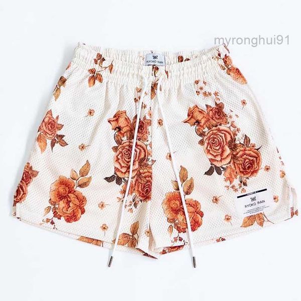 

style oil painting casual mesh shorts men's and basketball training knee-length quarter pants 4 9uqt, White;black