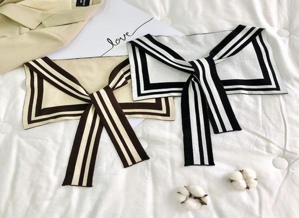 

bow ties women shirt fake collar decorative comfortable long sleeve collars female blouse detachable accessories5168400, Black;gray