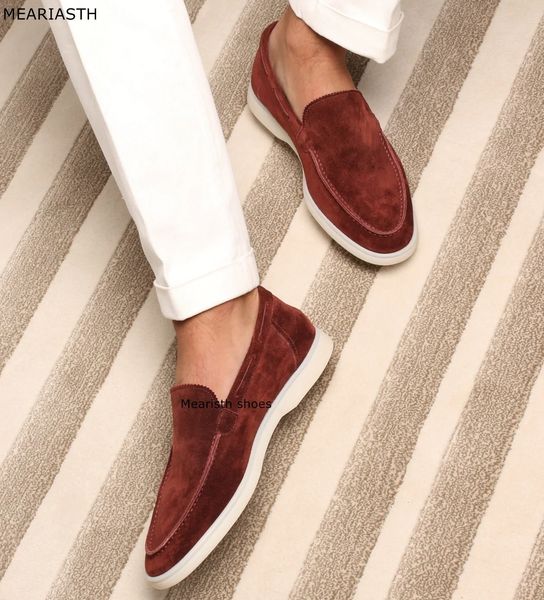 

dress shoes classic nude luxury flat men casual comfortable loafers kid suede lovers walking mujer 230522, Black