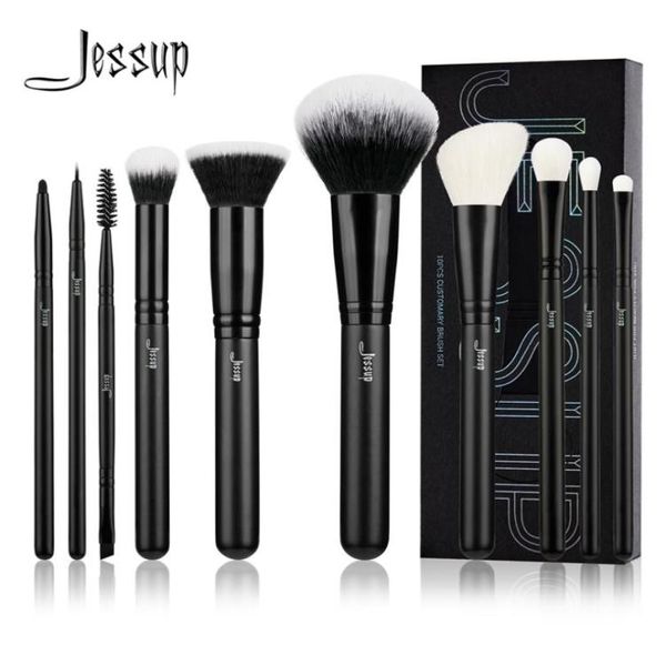

jessup makeup brushes set 10pcs powder foundation eyeshadow eyeliner brush with mixed goat hair concealer blush eyebrow broach 2207624806