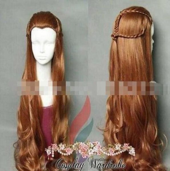 

the hobbit tauriel cosplay wig prestyled orange long0121061217, Black;brown