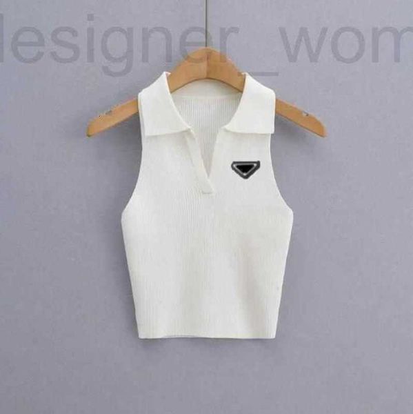 

women's knits & tees designer summer white women t-shirt crop embroidery shoulder black tank casual sleeveless backless shirts luxury