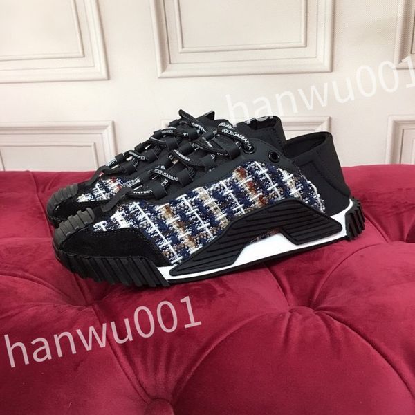 

2023 new luxury designer casual shoes mens vintage trainers striped sneakers women fashion shoes lace-up platform sneaker, Black