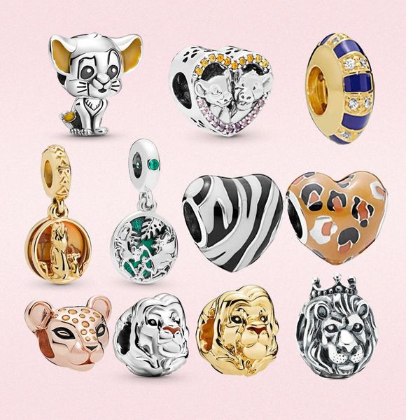 

new 925 silver charm lion king charm bead pumbaa bead fit original pandora bracelet women jewelry gift2954040, Black