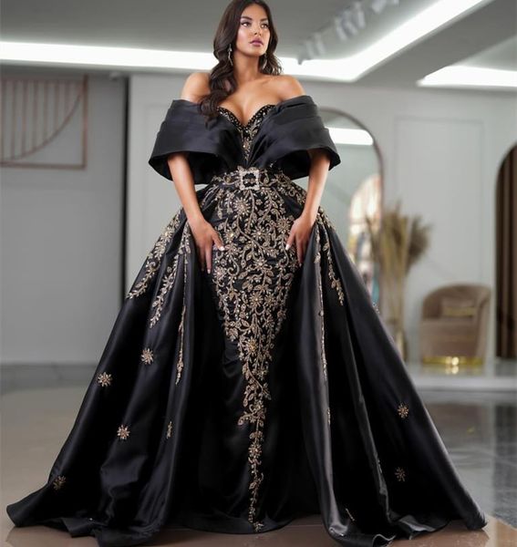 

2023 may aso ebi black mermaid prom dress lace satin luxurious evening formal party second reception birthday engagement gowns dress robe de