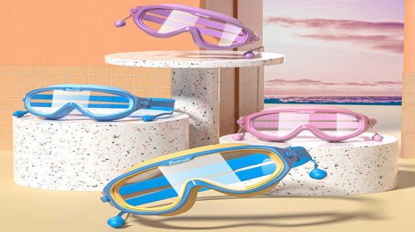 

children macaron swimming goggles colorful silica adjustable gel fog glasses for swim earplugs for diving scuba surfing eyewear 228490171