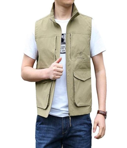 

hunting jackets men outdoor multipockets vest fishing hiking camping tactical waistcoat spring autumn military sleeveless coathun3110598, Camo;black