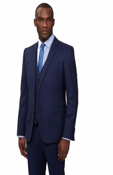 

new latest design two button dark blue groom tuxedos notch lapel groomsmen man suits mens wedding blazer suitsjacketpantsv1456178, Black;gray