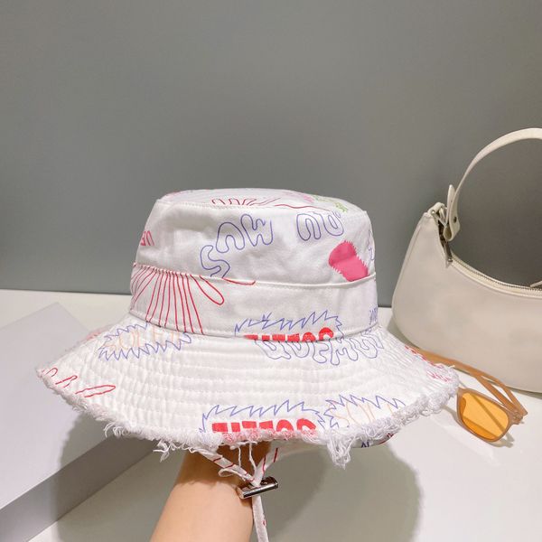 

Wash Wide Brim Hats cornice fisherman's hat female spring and autumn vacation raw edge windproof rope show face small sunscreen female model basin hat, Green