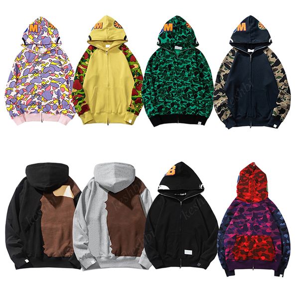 

men hoodie designer hoodies women zip up hoodie 2023 crazy face jacket big abc felpa camo grid ape hoody womens autumn winter jogger hooded, Black