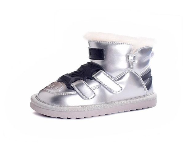 

new winter children snow boots mirror waterproof girl boots nonslip wool warm thick cotton boy boots baby toddler shoes 2011132127116, Black;grey