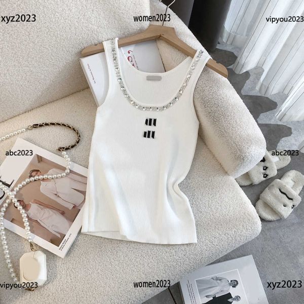 

letter printing women knits diamond decoration at the neckline knit vest size s-l waistcoat may21, White