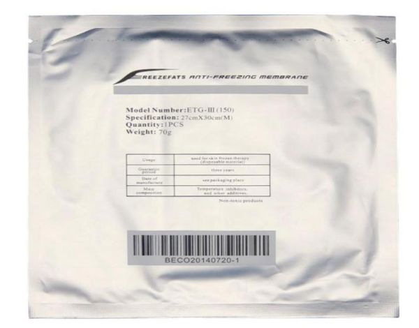 

accessories parts anti zing membranes cryo cool pad anti ze cryotherapy antize membranemembrane12x12cm 28x28cm 27x305677010