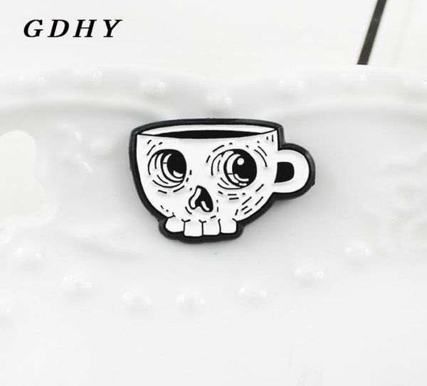 

gdhy white skeleton coffee cup brooch enamel pin skull cup death039s skull cafe lapel shirt brooch emblem halloween gift3392756, Gray