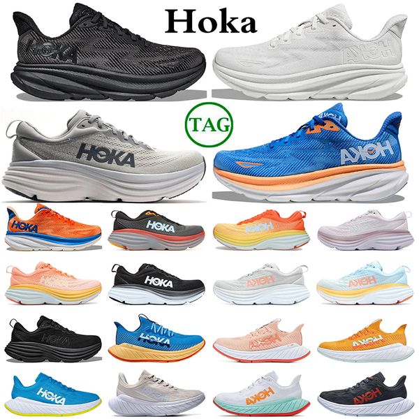 

2023 hoka one hokas shoes bondi 8 clifton mens trainers women sneakers coastal sky vibrant orange impala summer song volt sports