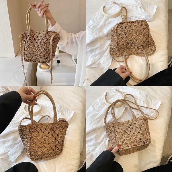 

nxy women shoulder bags fashion straw weave summer beach handbags casual hollow out bohemian crossbody handmade for travel 230424