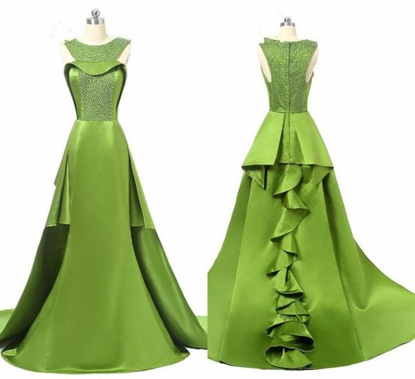 

green ruffles designer pageant dresses pearls cap sleeve two layers prom party dress evening gowns special occasion dress for girl5678909, White;red