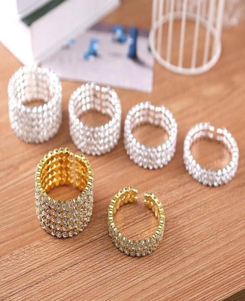 

15 row bridal wedding cuff bangle bracelet big crystal rhinestone stretch wristband jewelry accessory for w9731072, Golden;silver