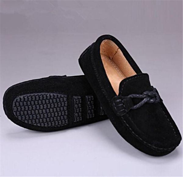 

new children loafers baby toddler dress school boys dress shoes student nonslip rubber flats genuine leather shoes kids 02b t20073791538, Black;red