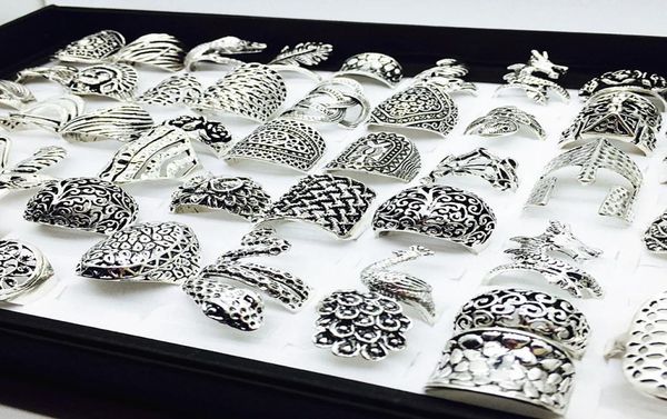 

whole 50pcs mix styles beautiful silver vintage jewelry rings for women party gifts unique brand new5573505, Golden;silver