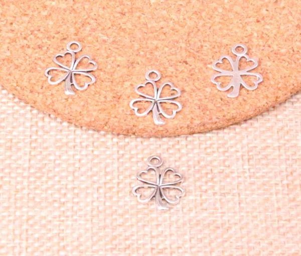 

240pcs charms lucky irish four leaf clover 1714mm antique making pendant fitvintage tibetan silverdiy handmade jewelry4344195, Bronze;silver