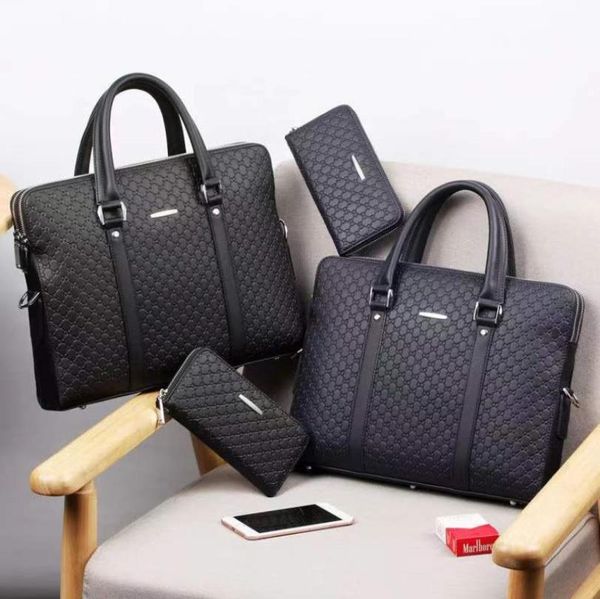 

new fashion mens business briefcase shoulder double layers lapbag large capacity male handbag travel bag for man7278923
