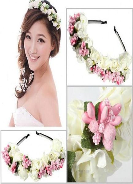 

colorful beach bridal wedding garland bohemian flowers headbands with multicolor flowers floral garland bridal hair accessor8379442, Silver