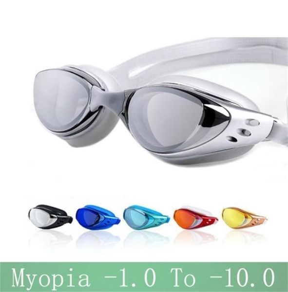

myopia swimming glasses men women 1 0 10 waterproof anti fog arena prescription swim eyewear water silicone diving goggles 2206115402217