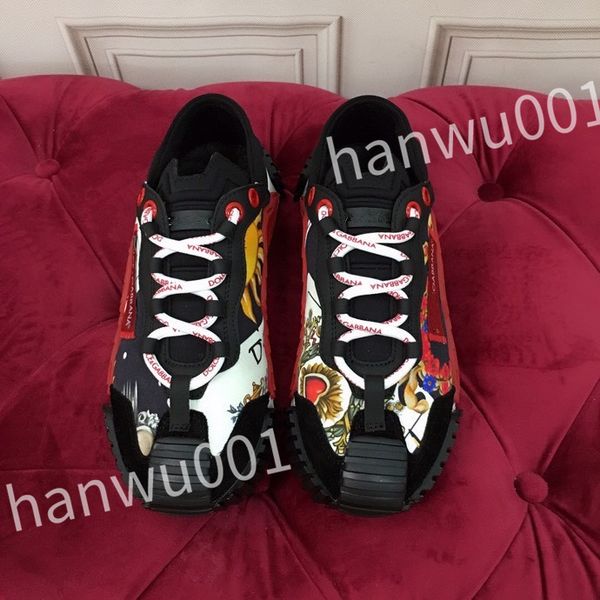 

2023 new luxury designer fashion mens casual shoes striped vintage shoes vintage trainers lace-up platform sneaker, Black