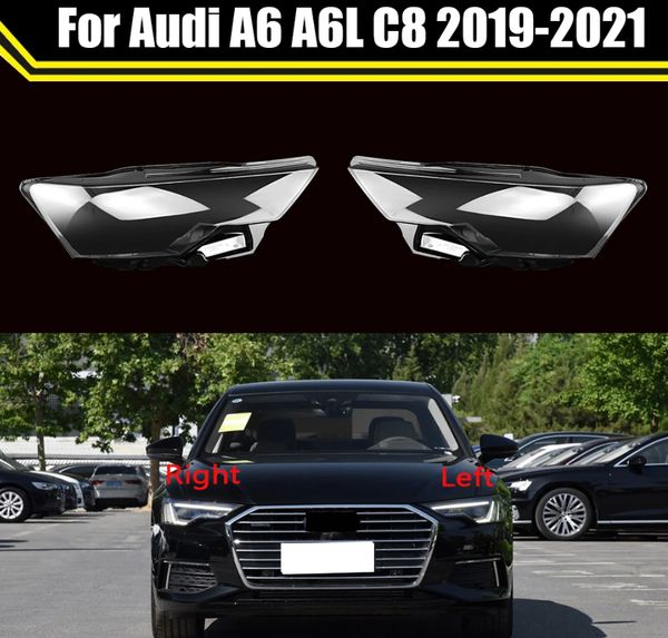 

car protective headlight glass lens cover shade shell auto transparent light housing lamp for audi a6 a6l c8 2019-2021