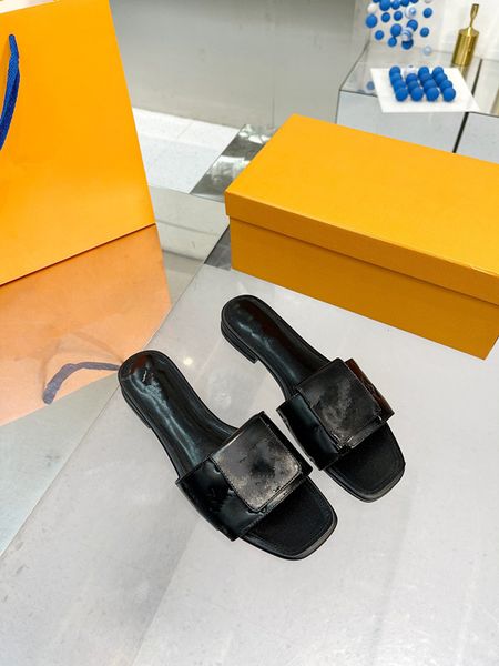 

designer slipper for women slides sandal flat sandles summer shoes classic brand thick casual woman outside 0516, Black