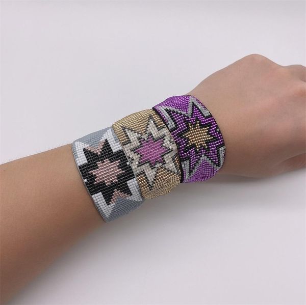 

bangle zhongvi miyuki bracelet boho jewelry bracelets women pulseras mujer moda 2020 armband star pattern insta fashion gift adjustable, Black