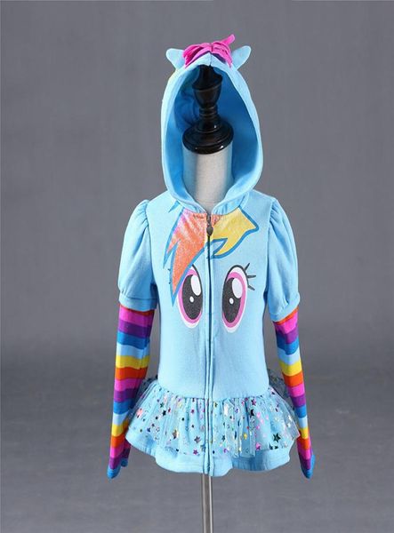 

winter 2019 girls hoodies my little kids sweatshirt jackets baby hoodie cute pony design windbreaker sport blazer outerwear 8y5011257, Blue;gray