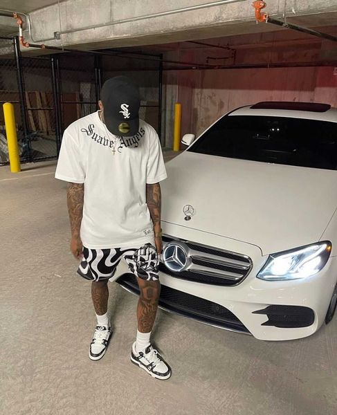 

oversize meichao t-shirt short sleeved personalized print with row up english handsome fashionable niche design men's and women's, White