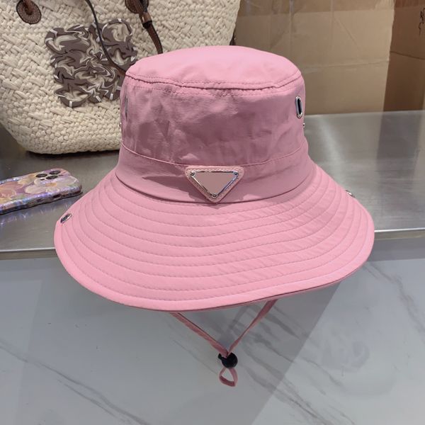 

designer bucket cap luxury wide brim hats mens womens outdoor beach travel sun hat fashion ball cap lightweight with rope, Blue;gray