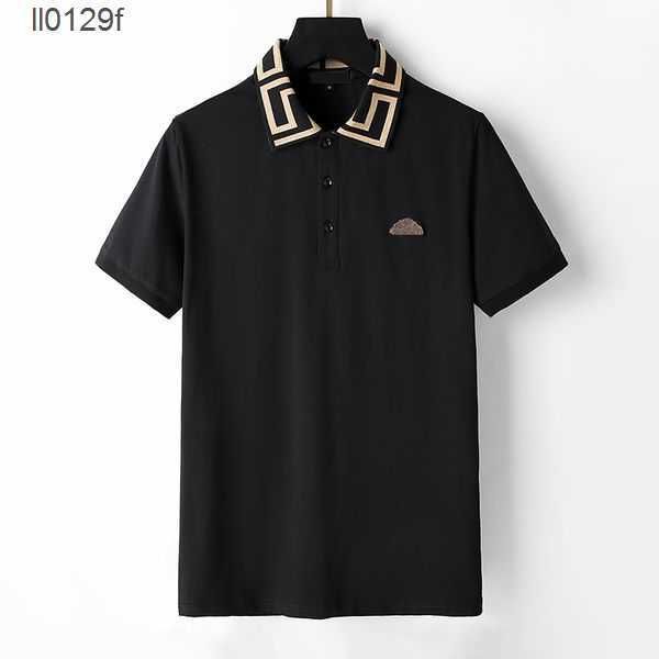

2023 new season men's polo shirt gold embroidery minimalist style mercerized pearl cotton xkj9, White;black